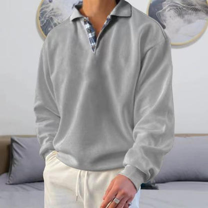 Bruno - Men's Long Sleeve Hooded Jumper with V-Neck